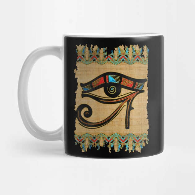 Egyptian Eye of Horus Ornament on papyrus by Nartissima